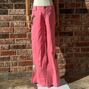 NWOT Johnny Was Campana hot pink flare jeans with unicorn & rose details! / 6